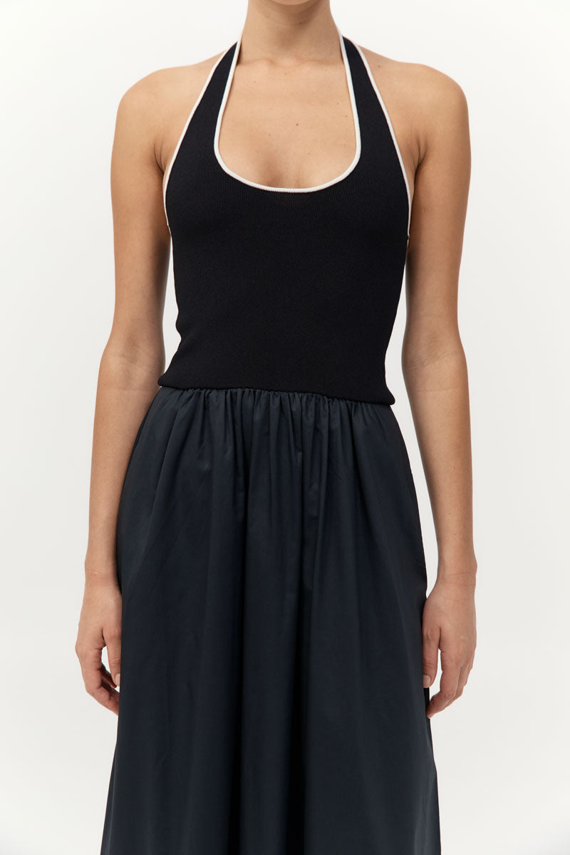 St Agni Halter Gathered Dress