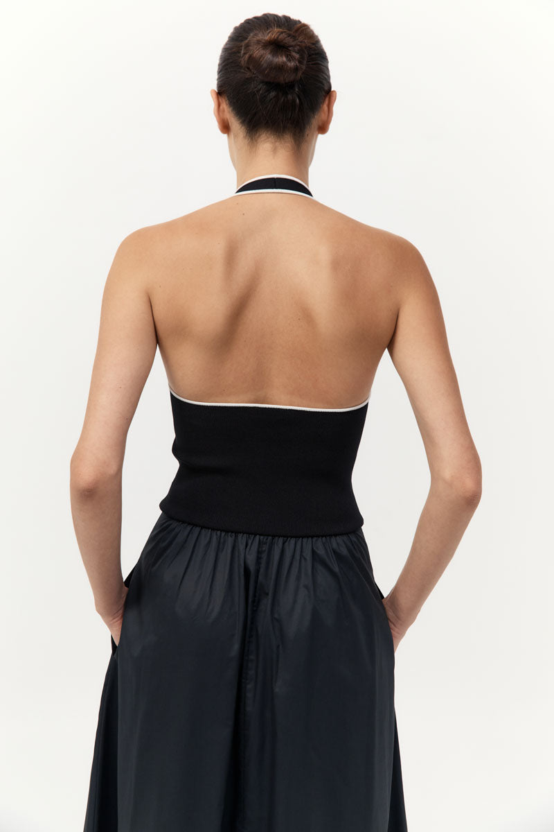 St Agni Halter Gathered Dress