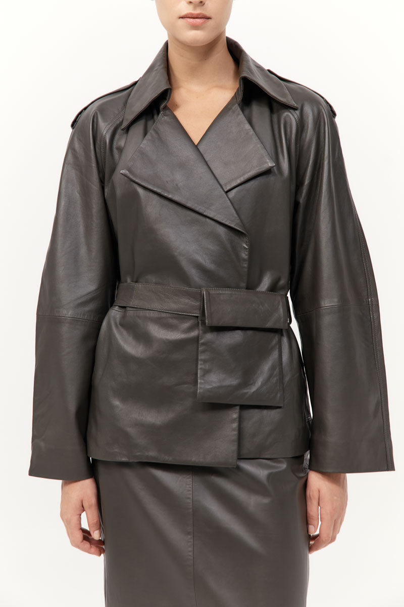 St Agni Leather Pencil Skirt