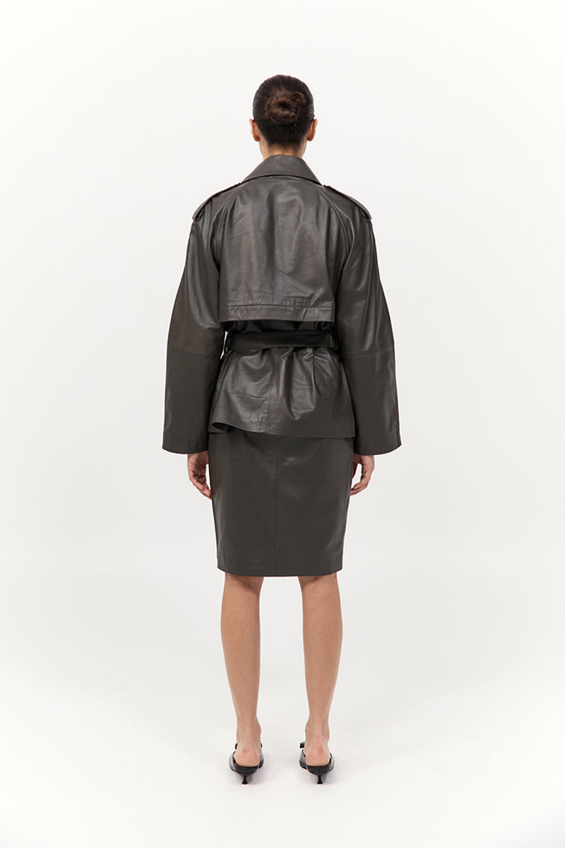 St Agni Leather Pencil Skirt