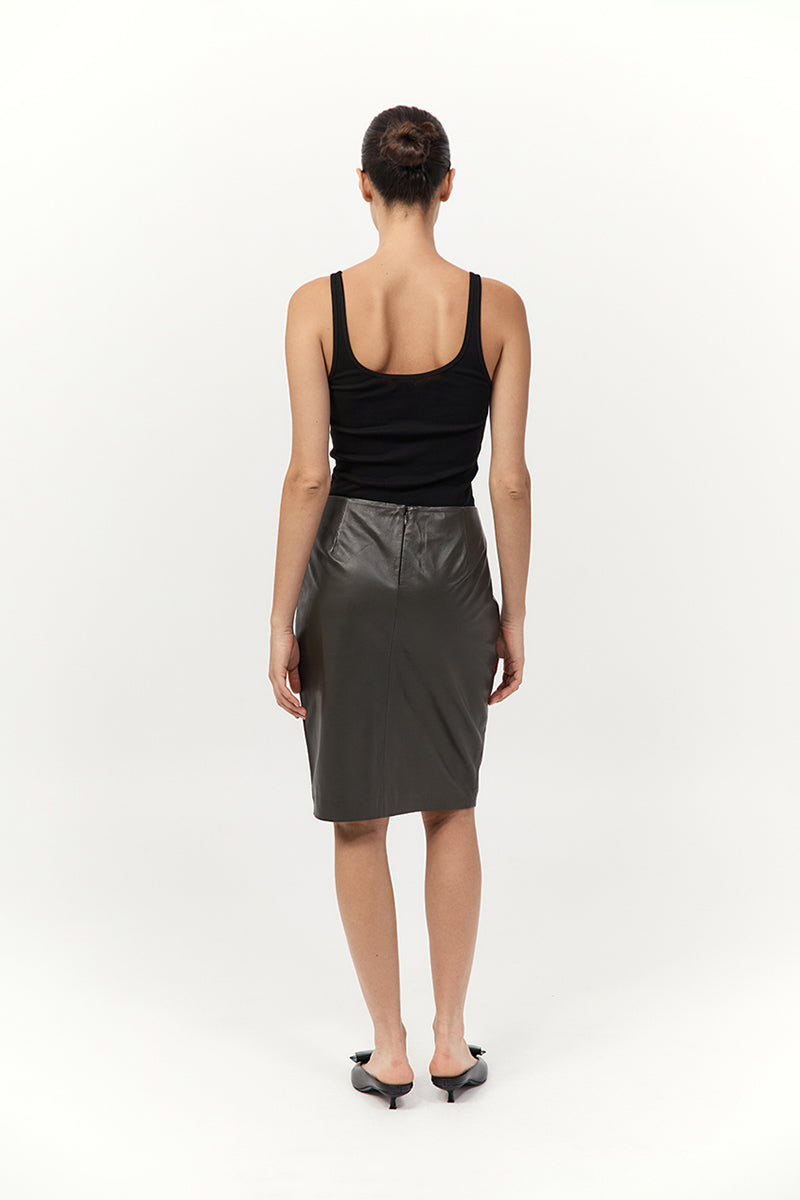 St Agni Leather Pencil Skirt