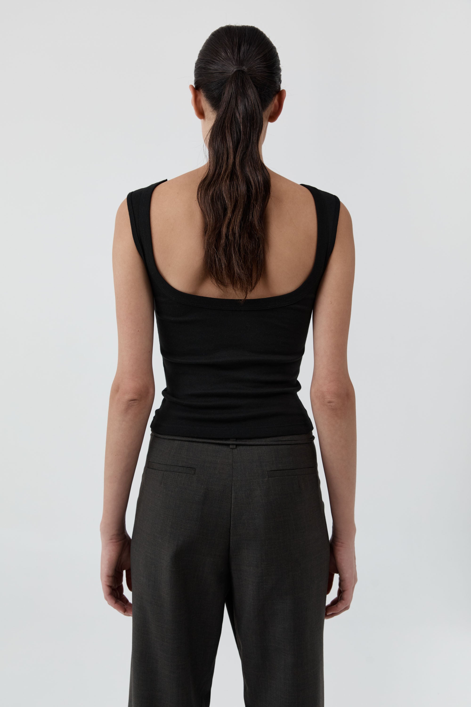 St Agni Organic Cotton Ballerina Top-Jet Black