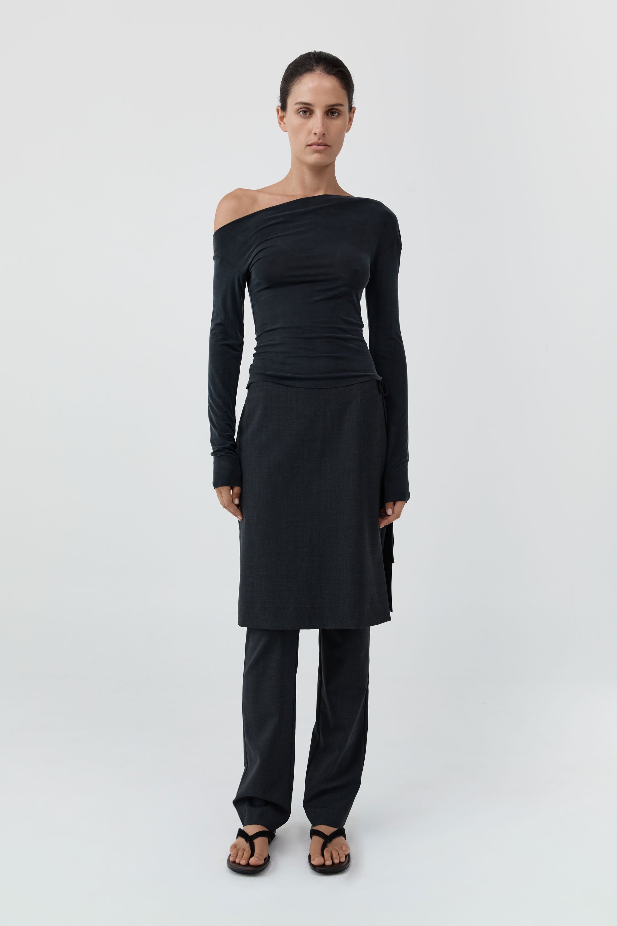 St Agni Cupro Jersey Long Sleeve Top