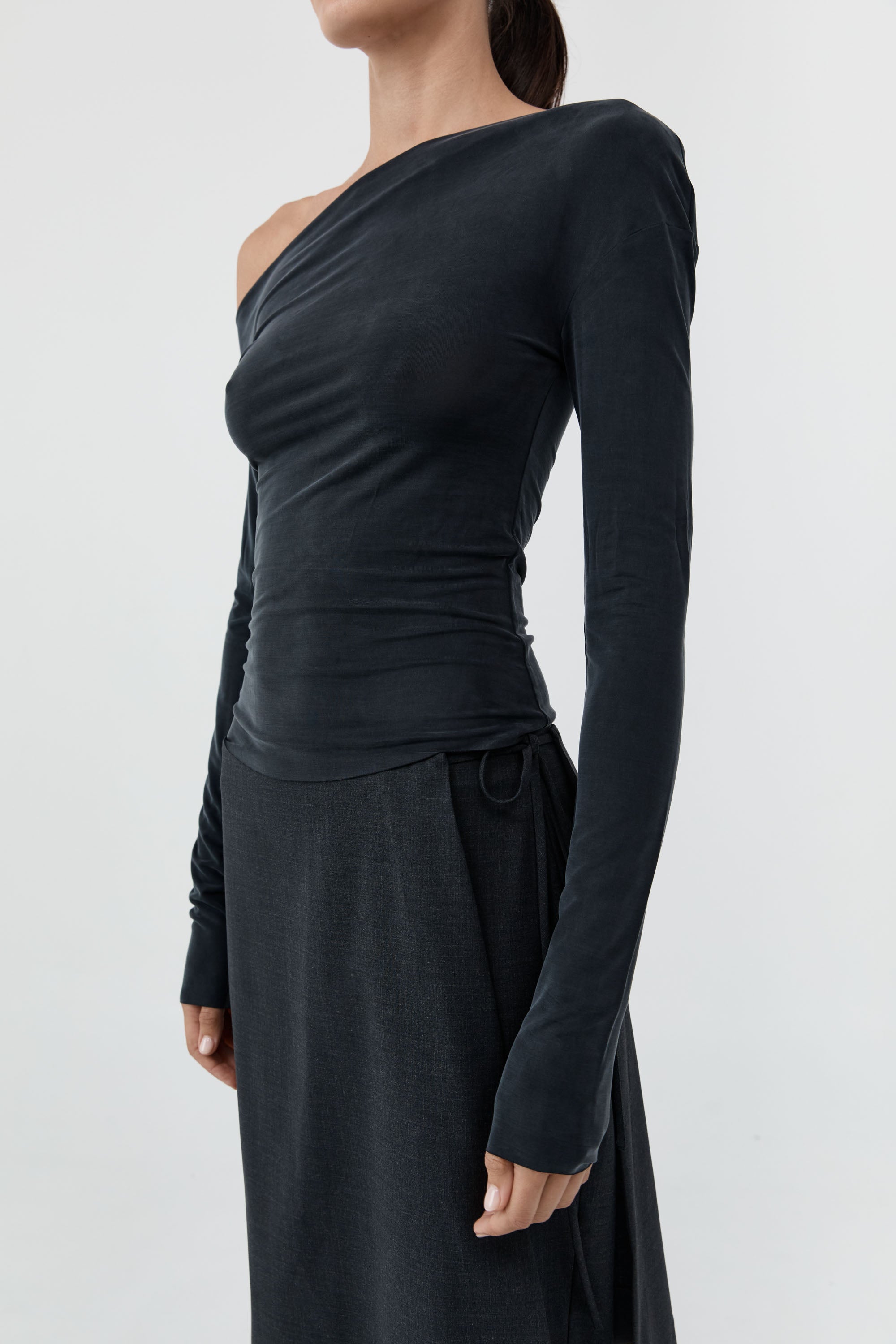 St Agni Cupro Jersey Long Sleeve Top