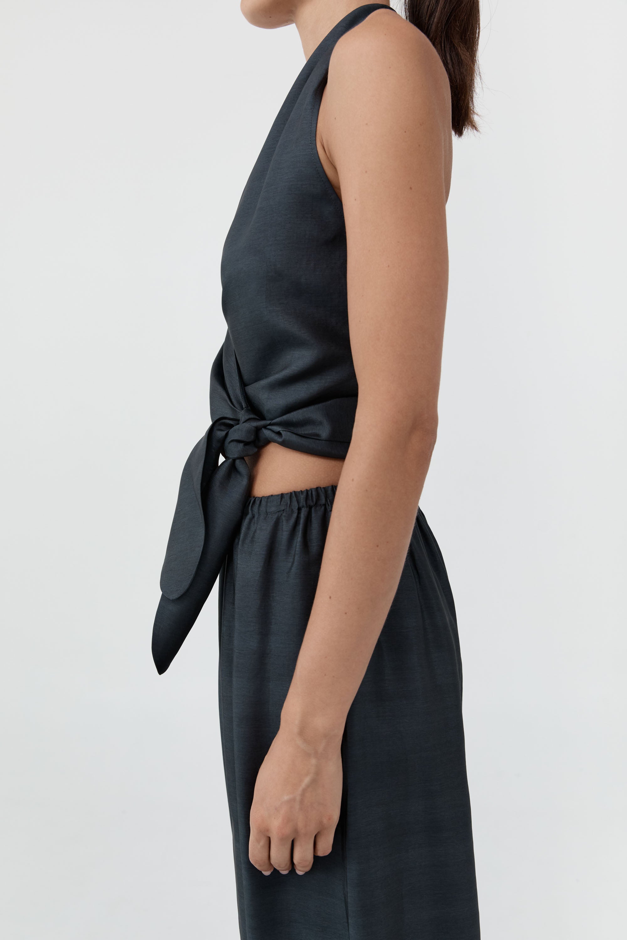 St Agni Silk Halter Wrap Top