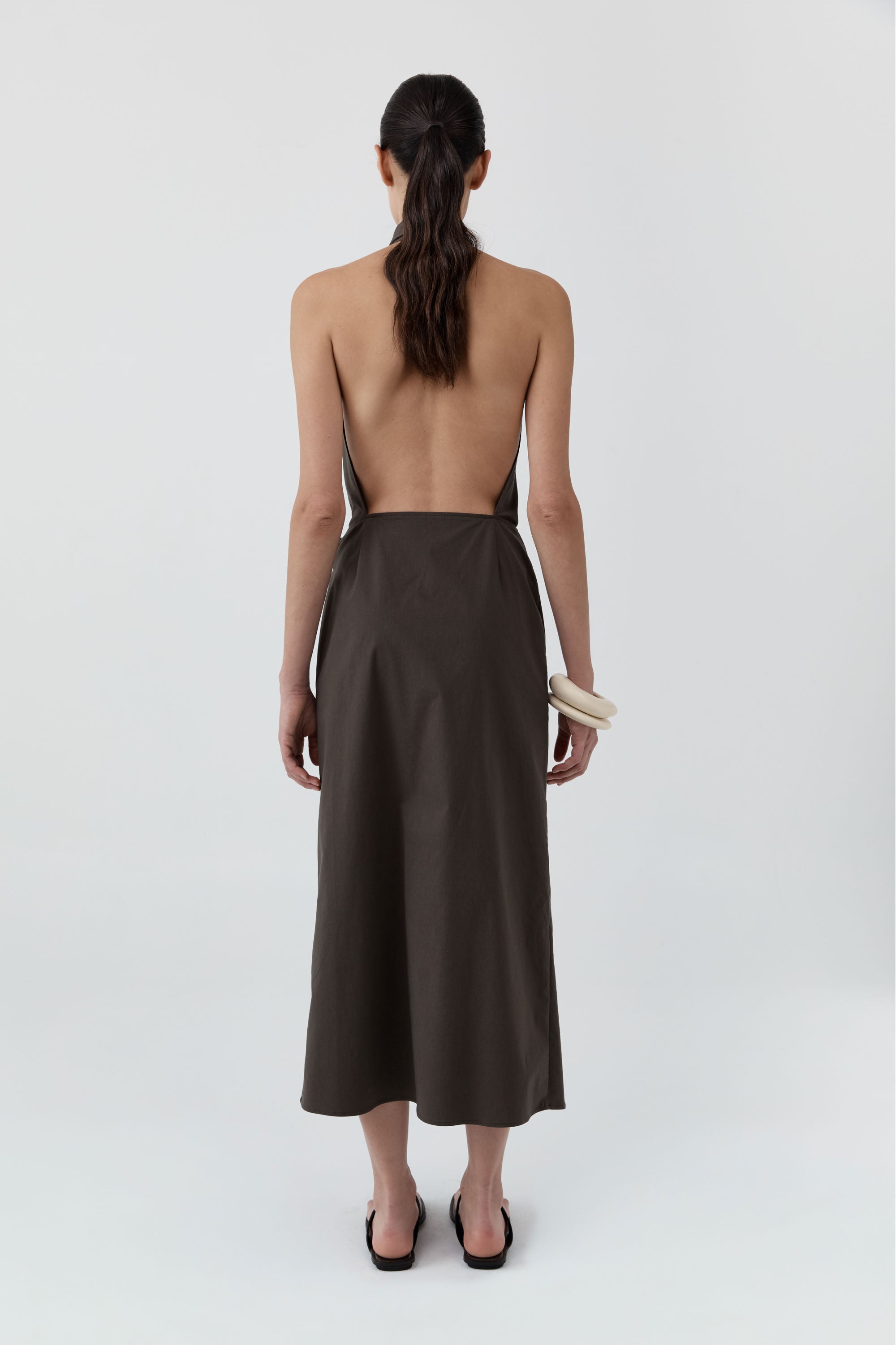 St Agni Halter Wrap Backless Dress