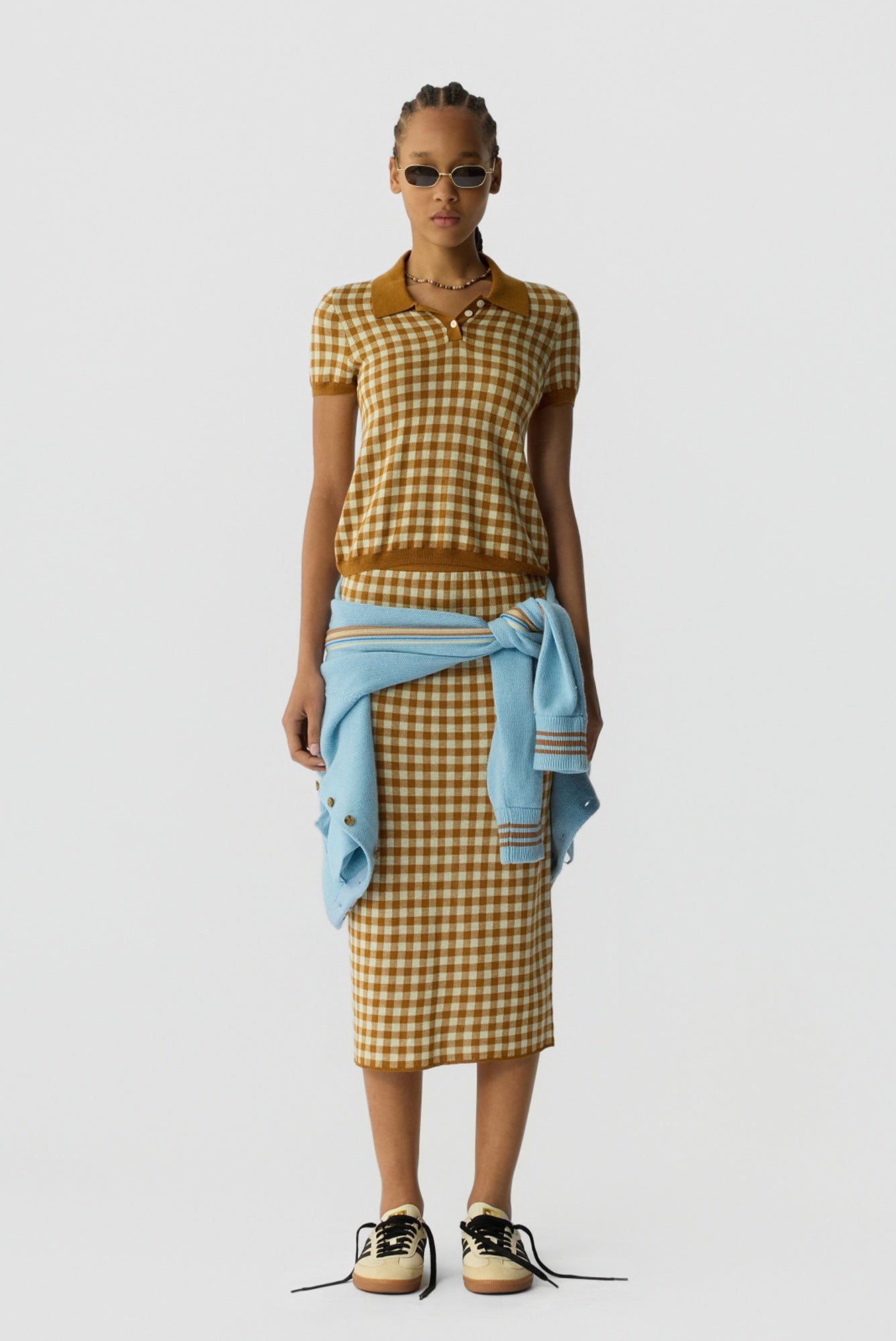 Guest in Residence Gingham Shrunken Polo