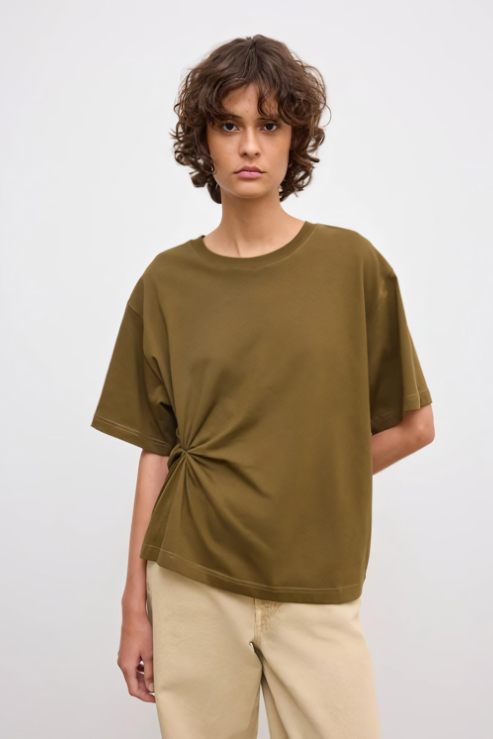 image of a model wearing the House of Dagmar Knot T Shirt