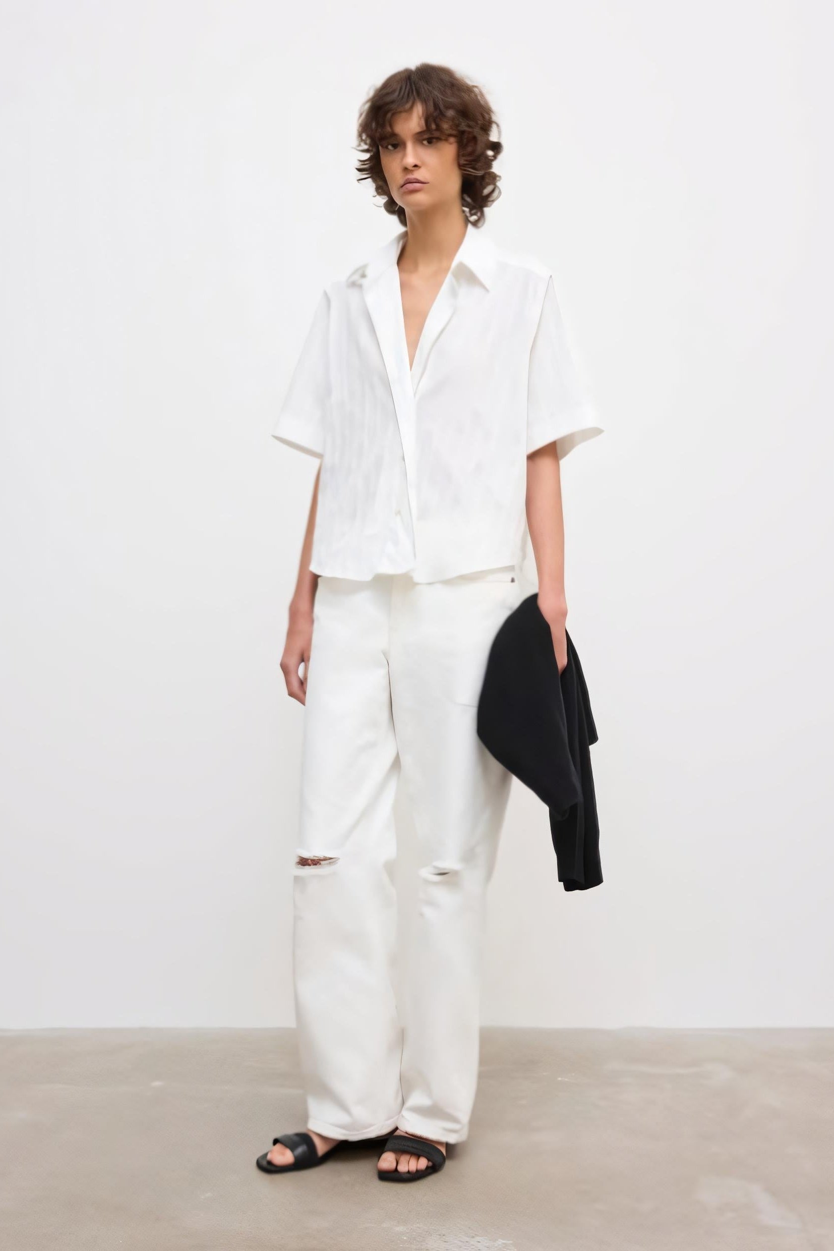 image of a model wearing the House of Dagmar Short Sleeve Shirt