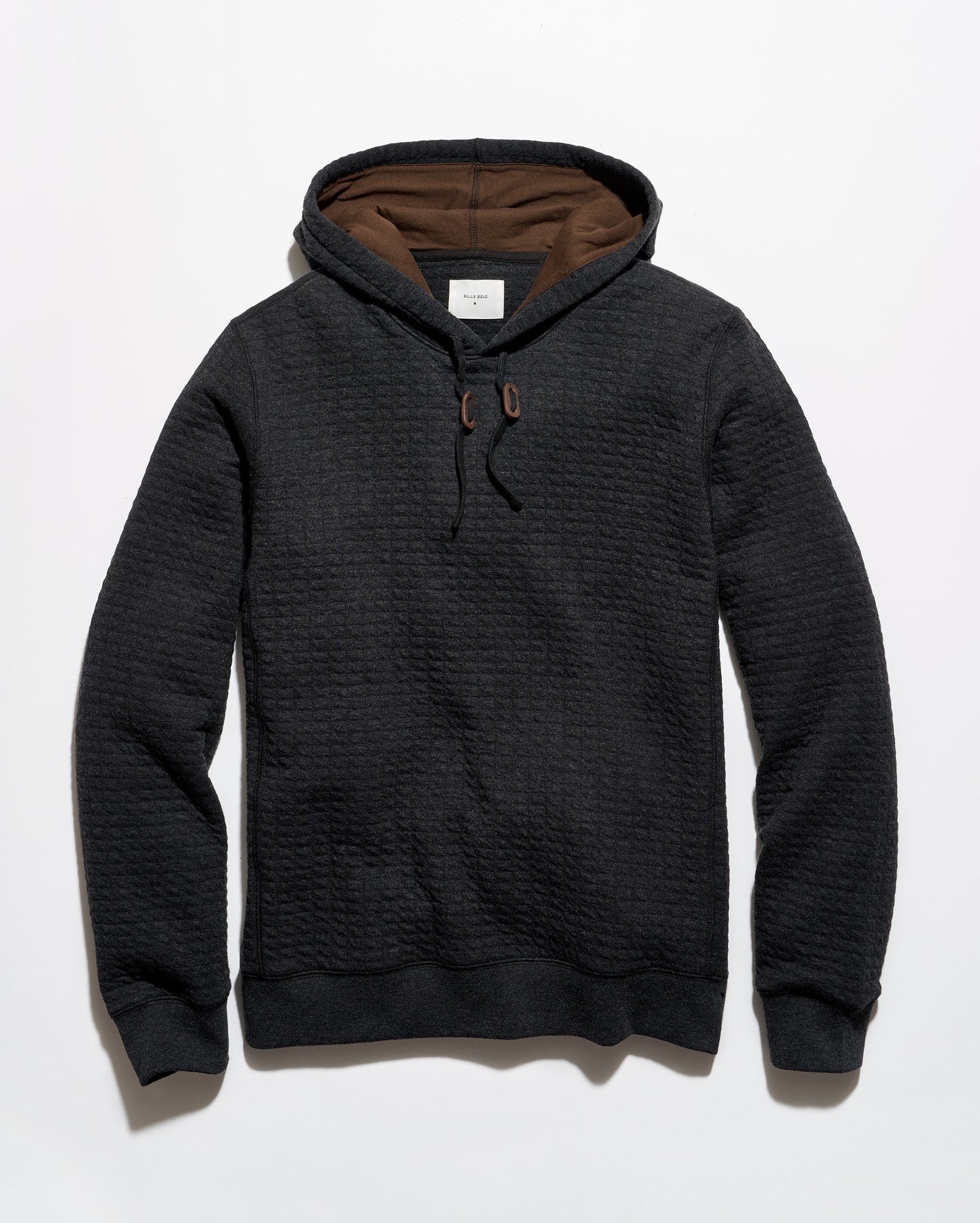 Box Quilt Hoodie Pullover - Black