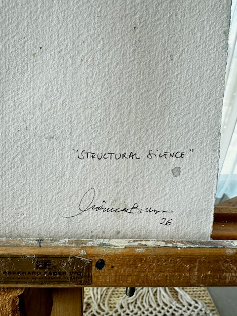 Monica Brressan Original Painting Structural Silence, on Cotton Paper 9.5" X 11"