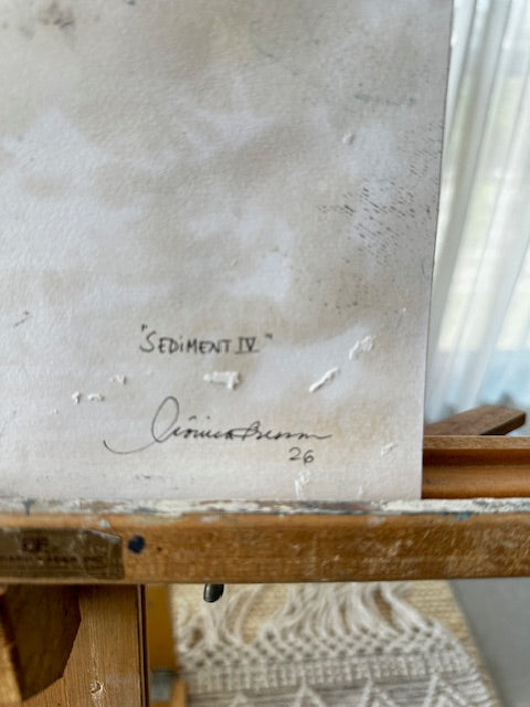 Monica Brressan Original Painting Sediment IV, on Cotton Paper 9.8" X 14"