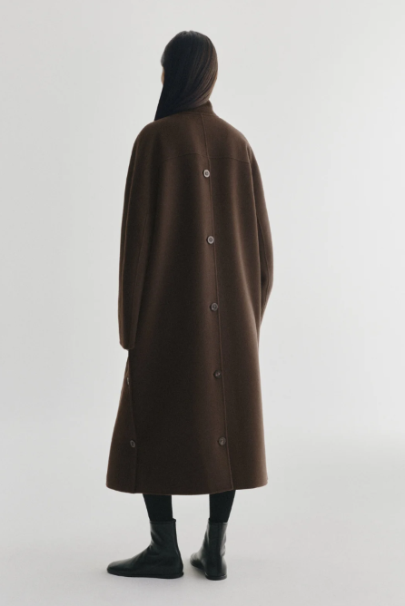 Lisa Yang Double Button Coat - Dark Oak
