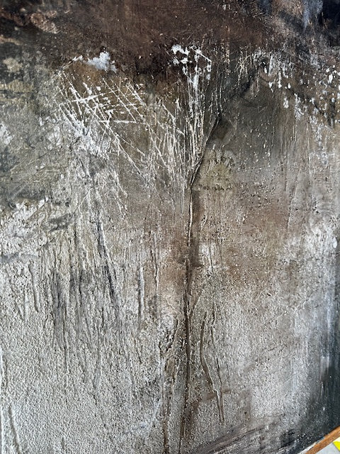 Scratched and worn surface of a metal object