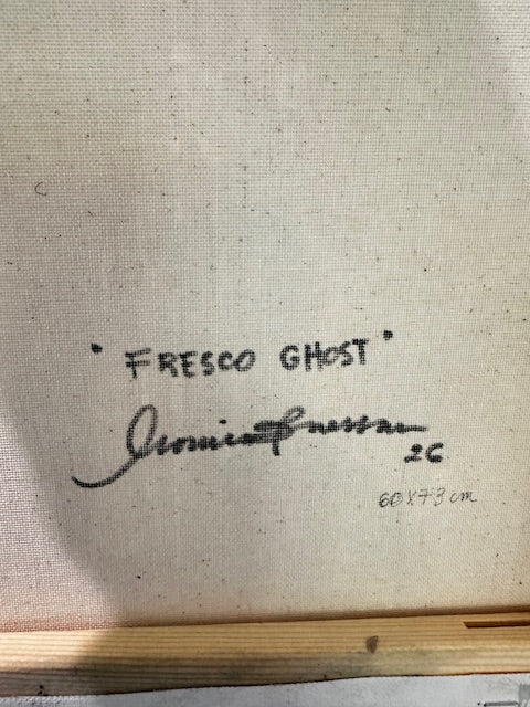 Signature on a textured surface with 'FRESCO GHOST' and a name.