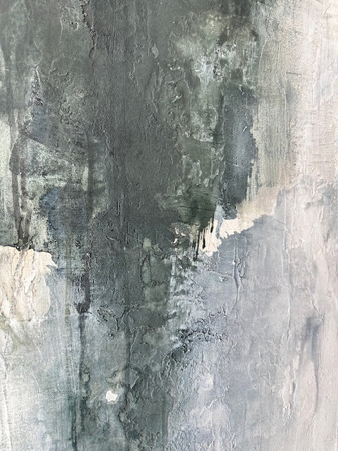 Abstract art with gray and black brush strokes