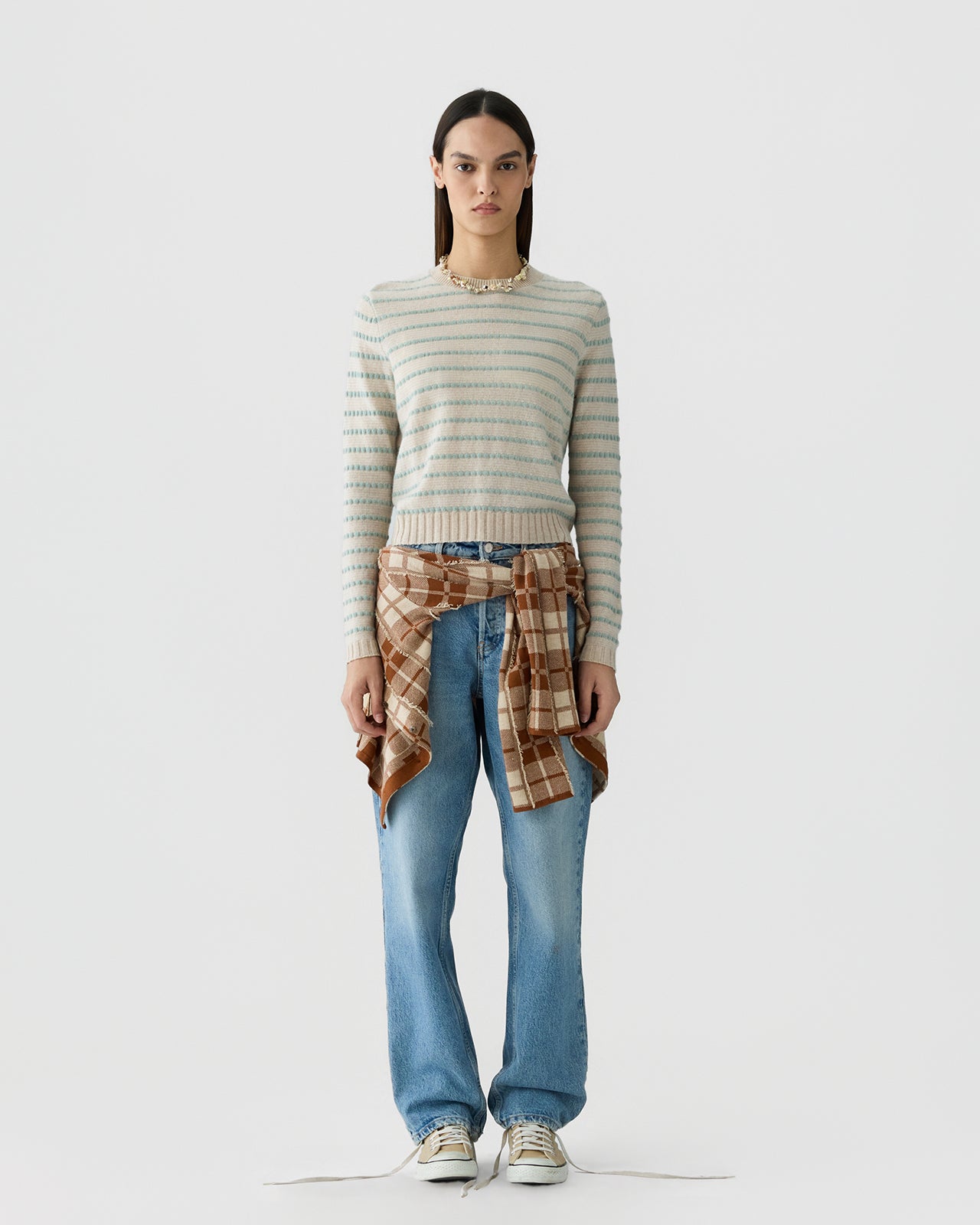 Guest in Residence Pebble Stripe Shrunken Crew