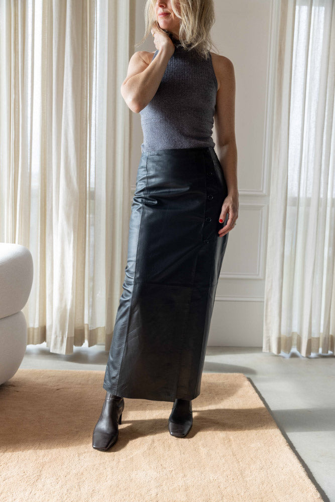Dagmar Leather Wrap Skirt