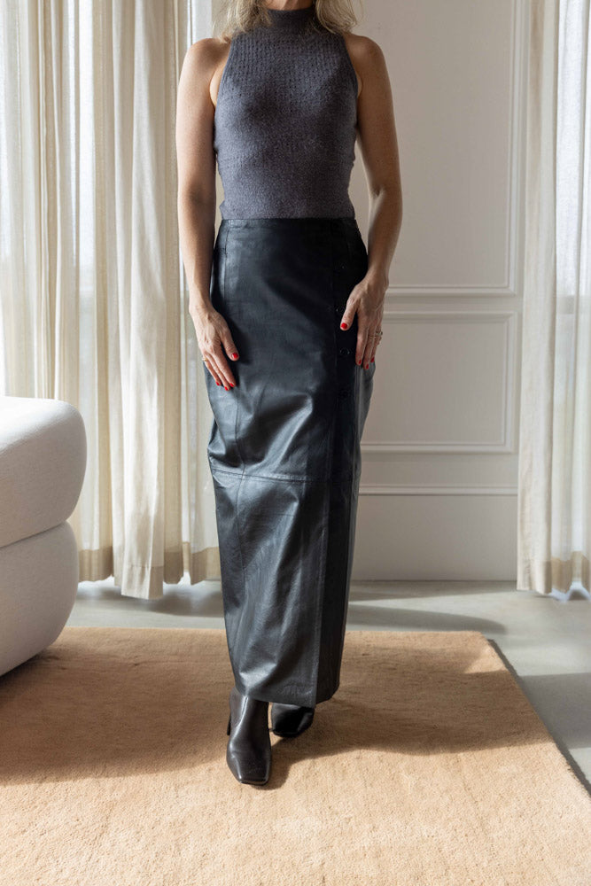Dagmar Leather Wrap Skirt
