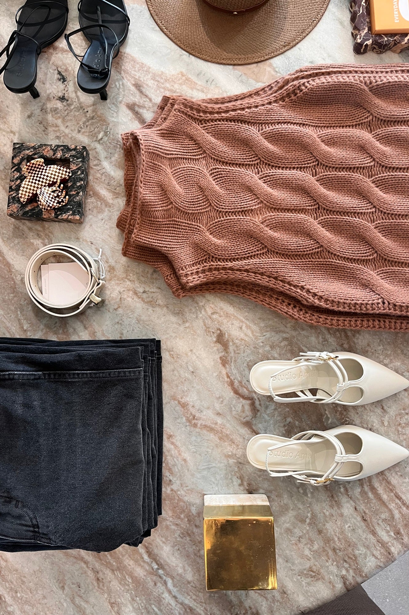 Sablyn Salvia Sleeveless Cable Turtleneck