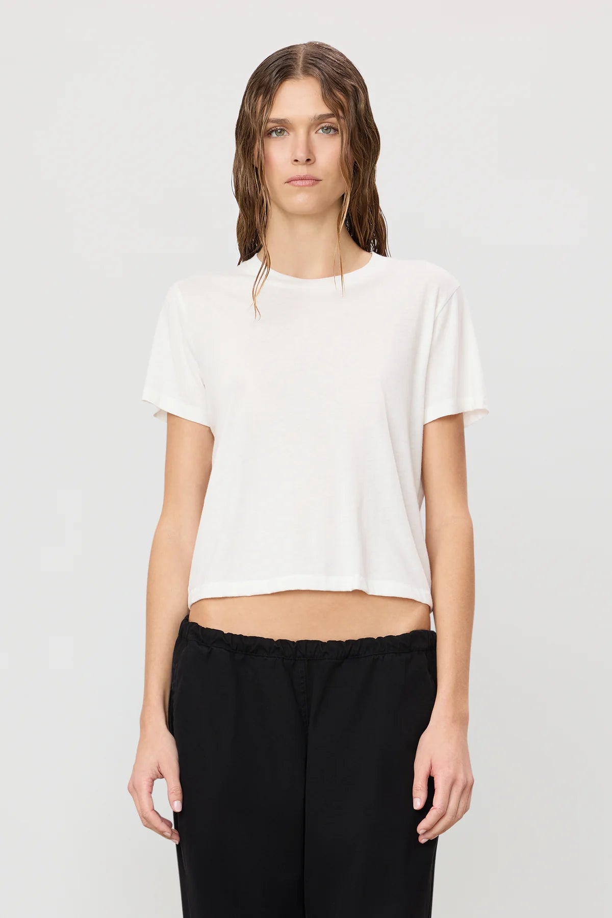 Eterne Short Sleeve Boxy Tee-Ivory