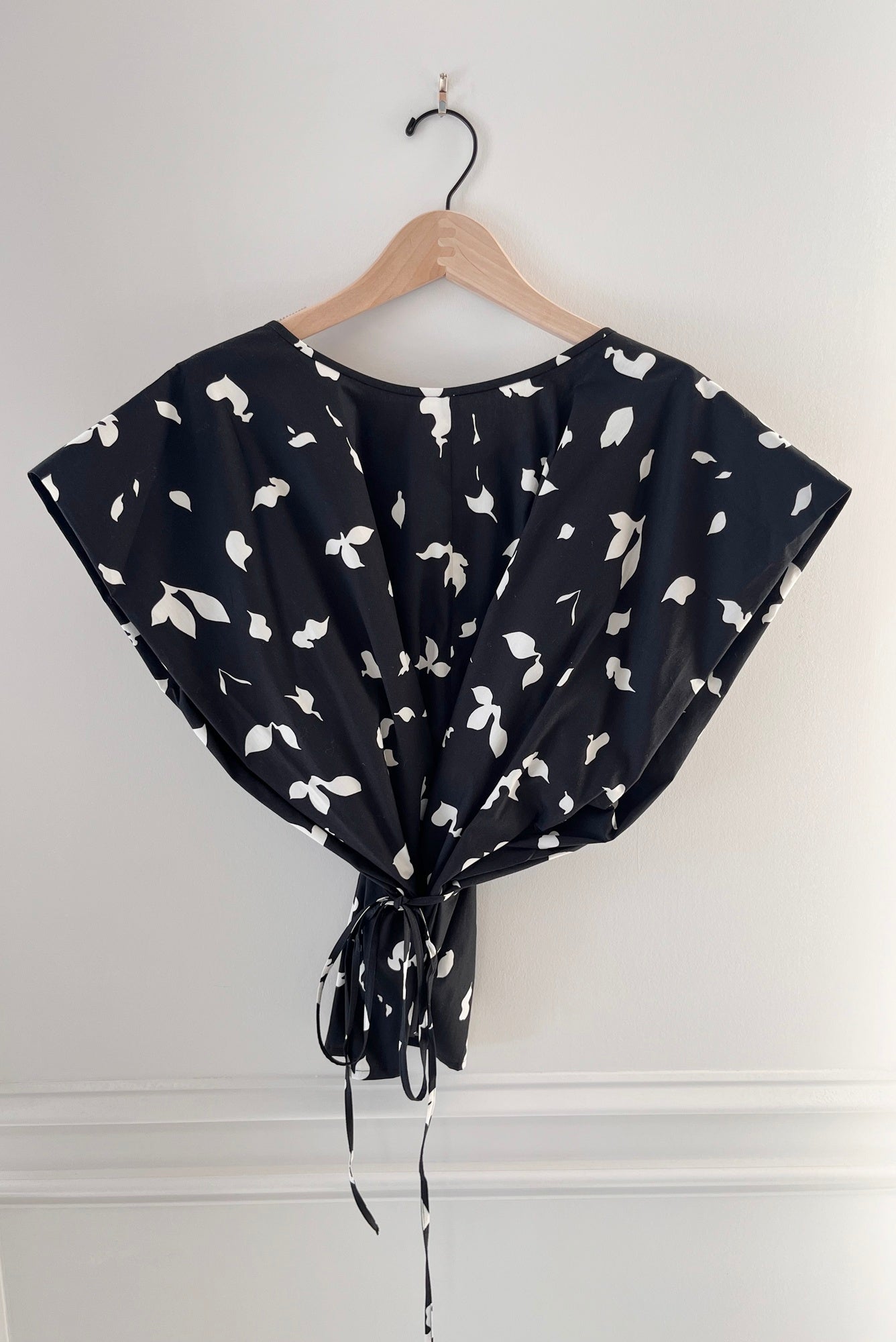 Alysi Printed Cotton Tie Waist Top