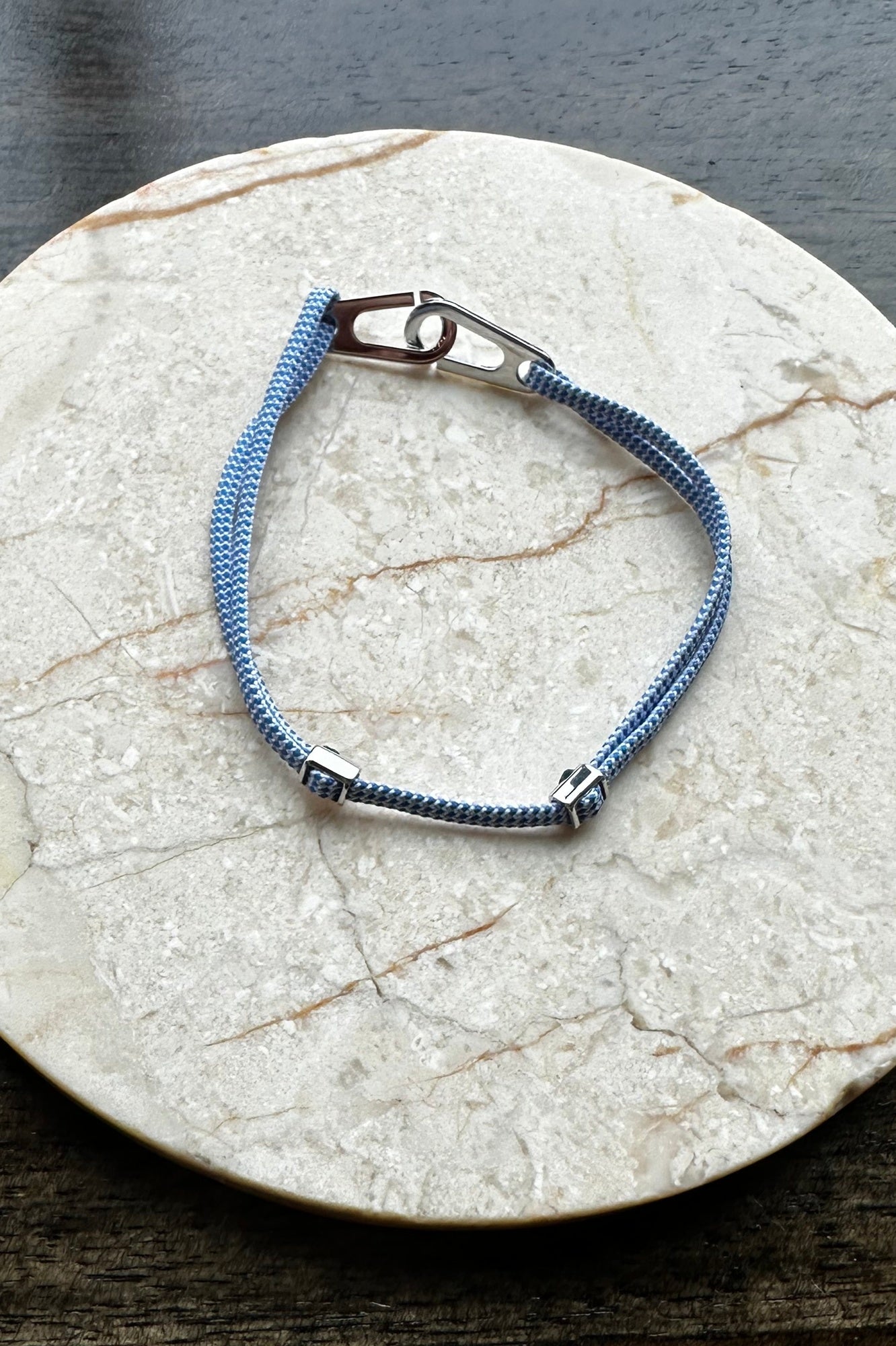 Miansai Dima Pull Bracelet, Sterling Silver, Light Blue