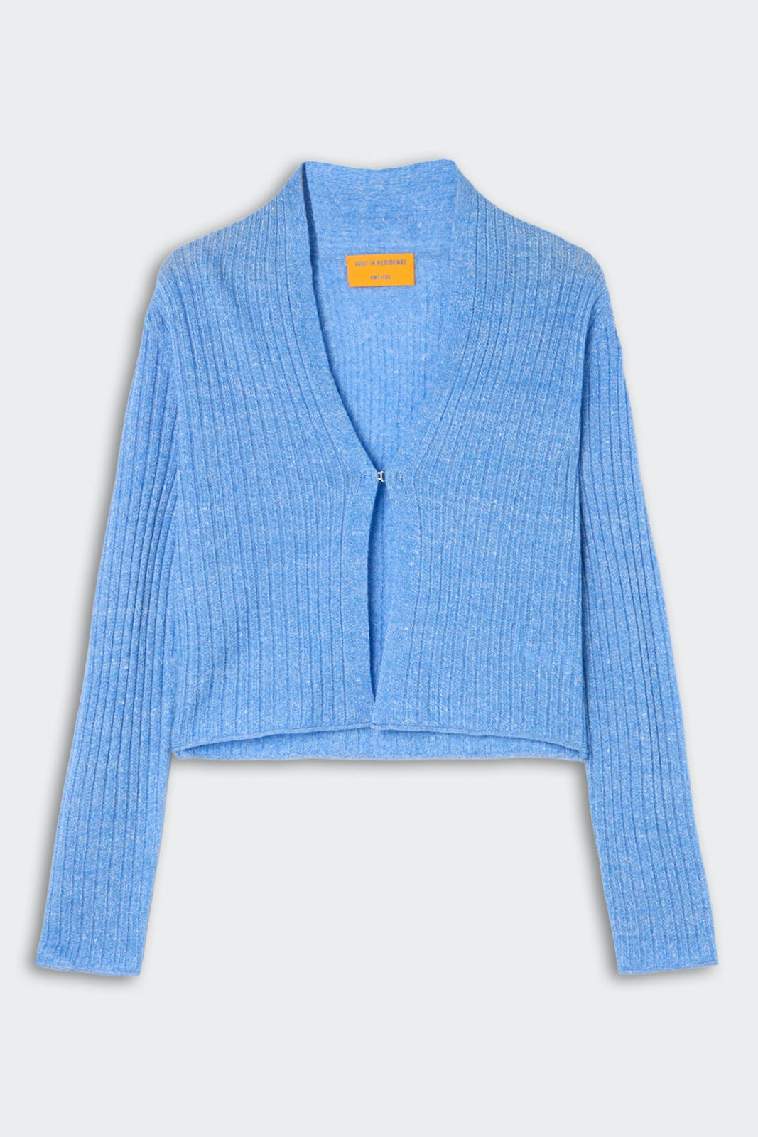 flat image of the Guest in Residence Rib Stealth Cardigan in Delft Blue