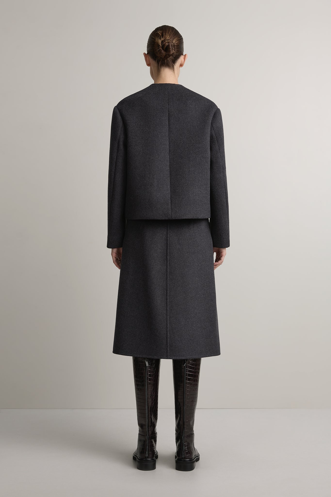 A Emery Drew Jacket-Charcoal Melange