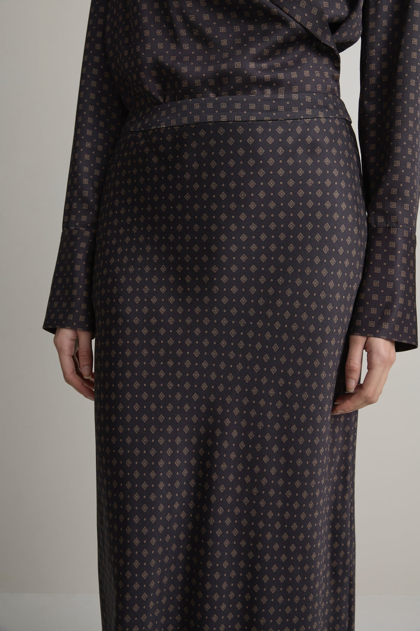 A Emery Riva Bias Skirt-Ink Foulard
