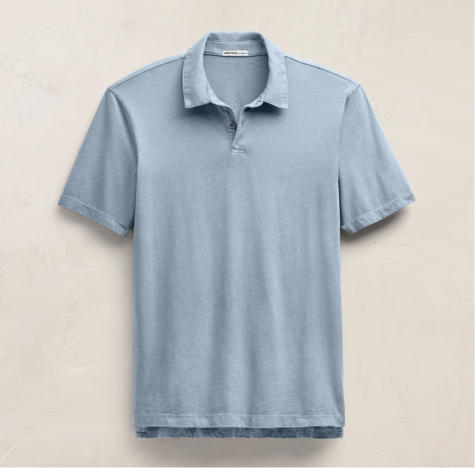 James Perse Standard Polo-Bluestone Pigment