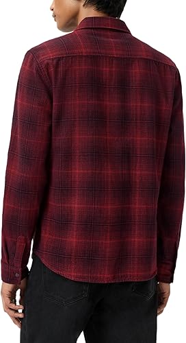 John Varvatos Dario Shirt Brushed Plaid-Pomegranate