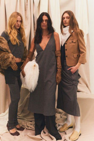 Three women from The Garment AW25 Runway show