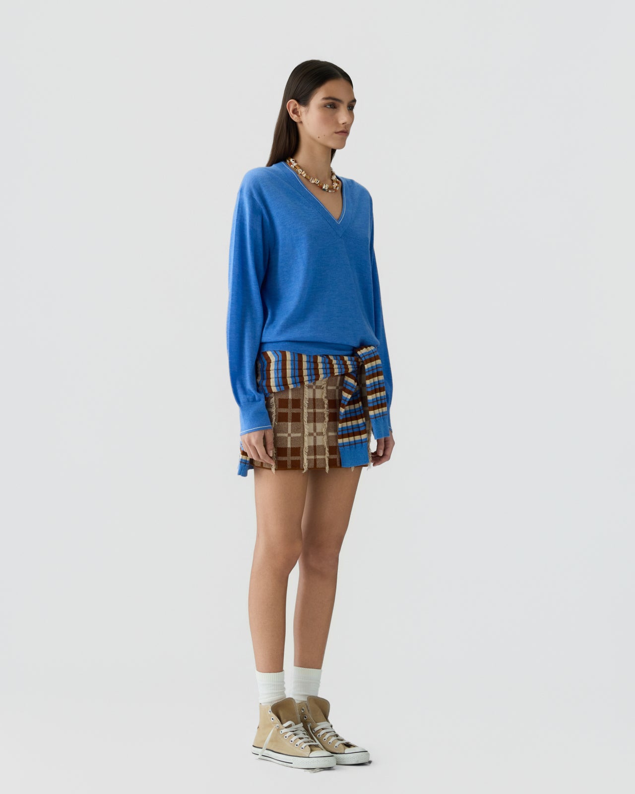 Guest in Residence Airy V Neck Sweater-Delft Blue