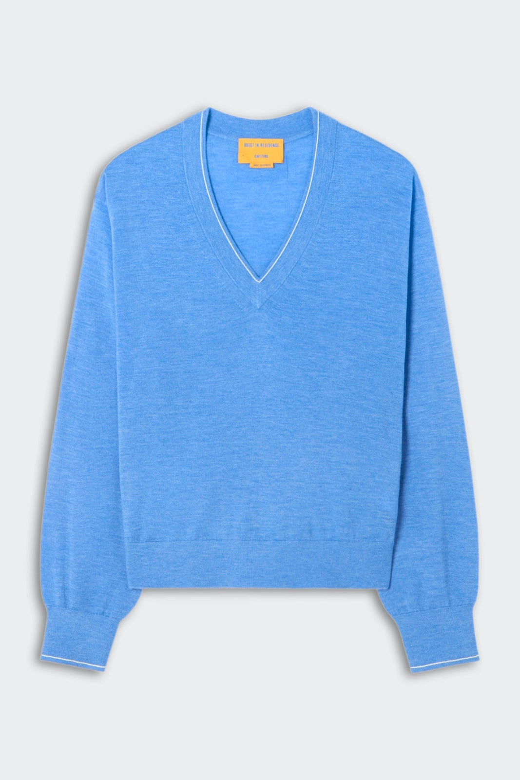 Guest in Residence Airy V Neck Sweater-Delft Blue
