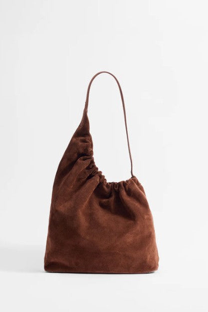 Aesther Ekme Demi Lune Cloud Handbag-Suede Cocoa