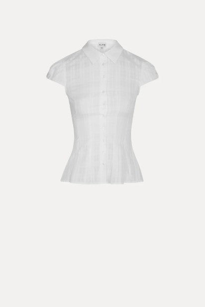 flat image of the Alfie Abby Shirt in checkered poplin