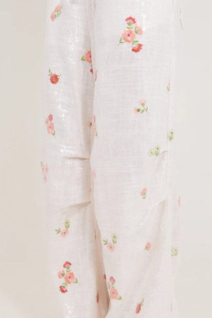 Detail image of the Alfie Grace Pants in Rose Sequin