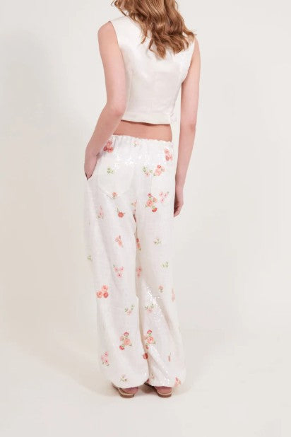 Back image of the Alfie Grace Pants in Rose Sequin