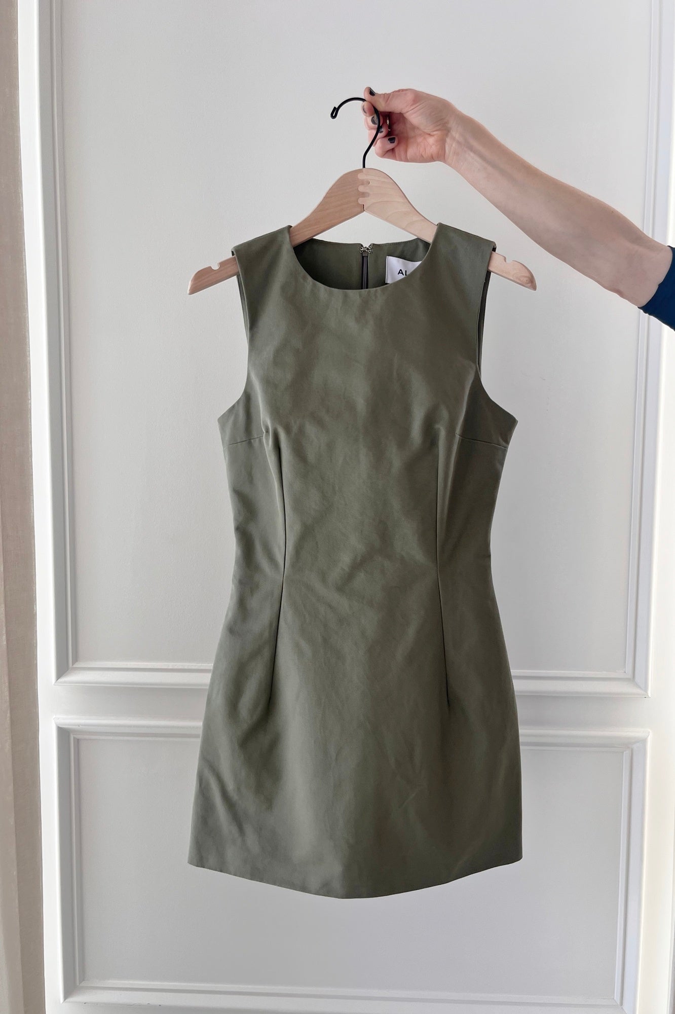 image of the Alfie Mini Nori dress in khaki