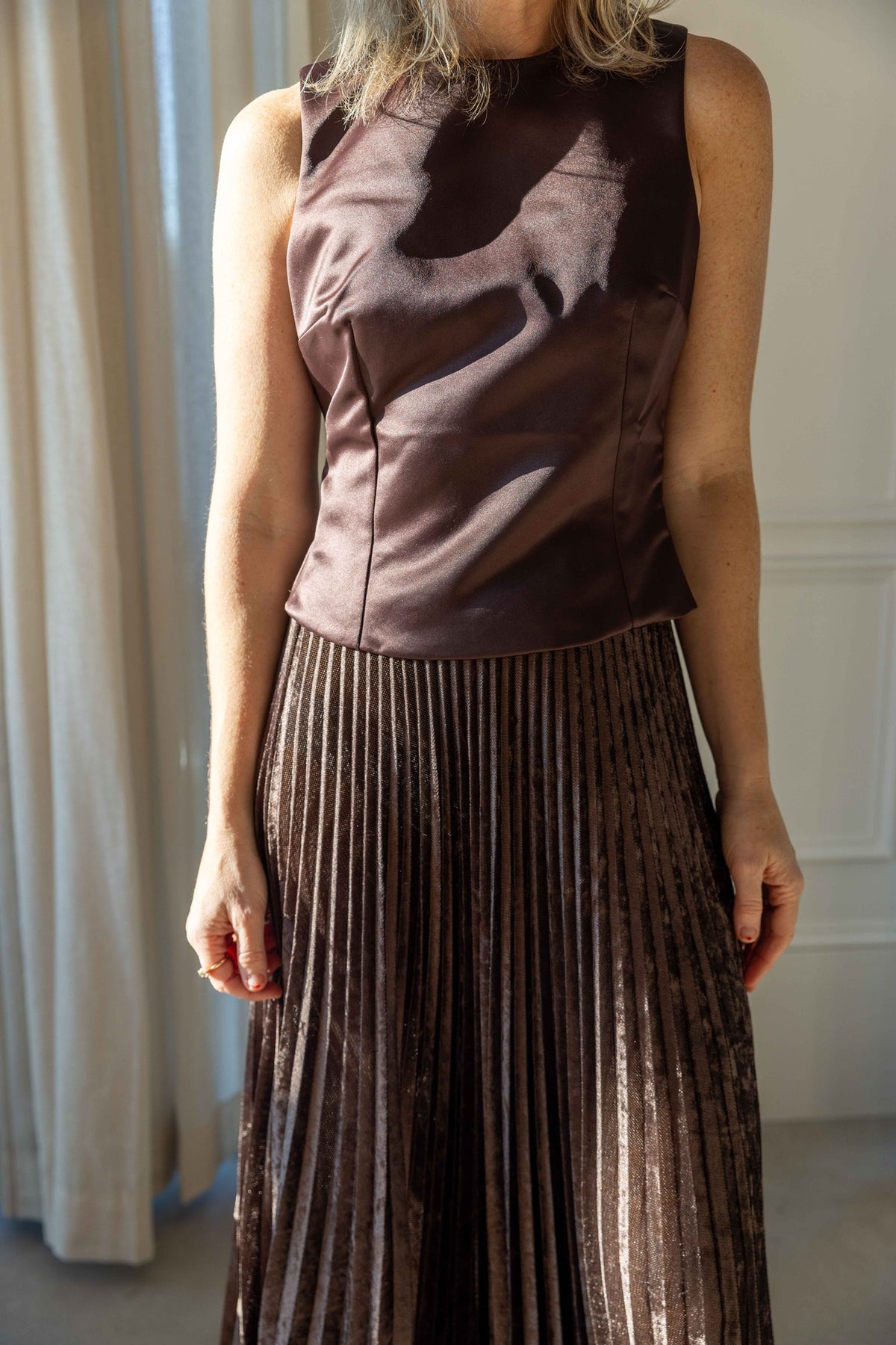 Forte Forte Soleil Plissé Flocked Stretch Tulle Midi Skirt