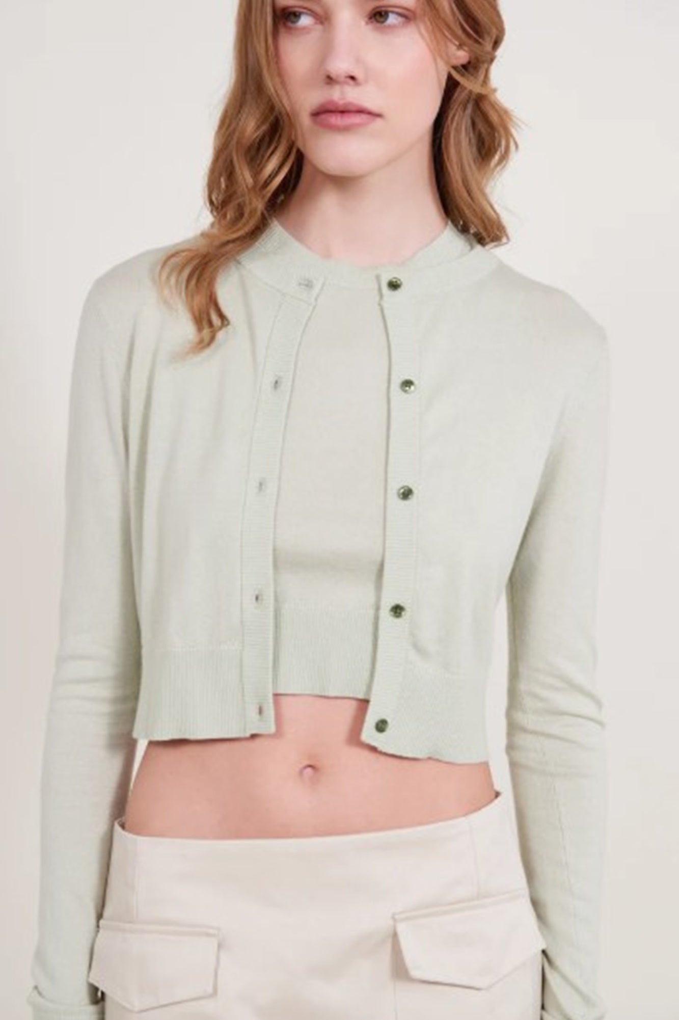 image of a model wearing the Alfie Twinset cardigan