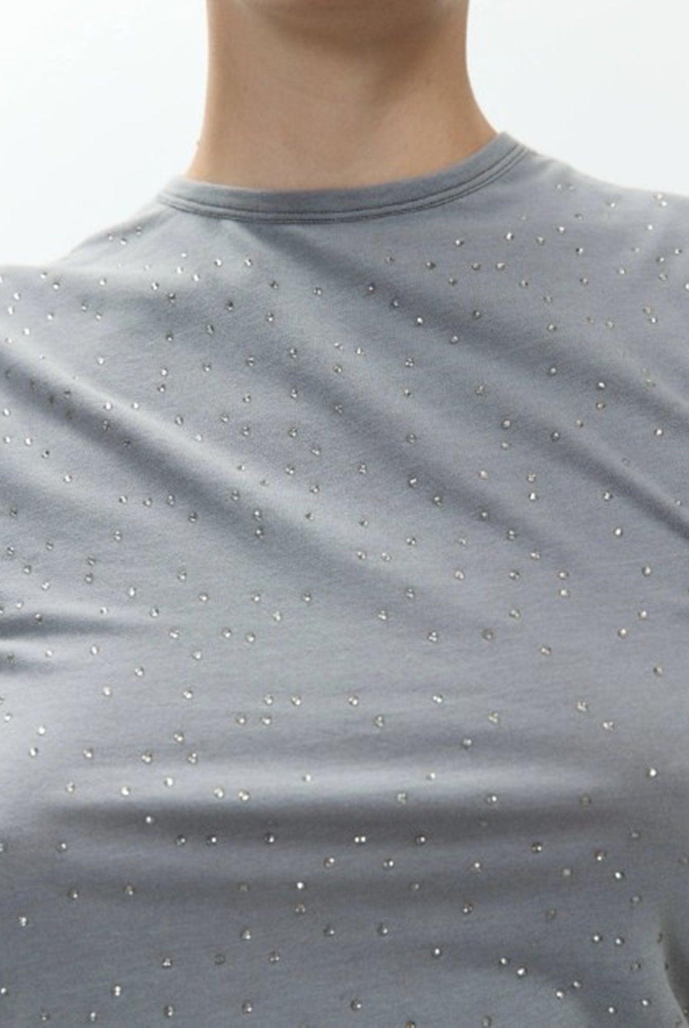 Alysi Jersey Top with Rhinestones