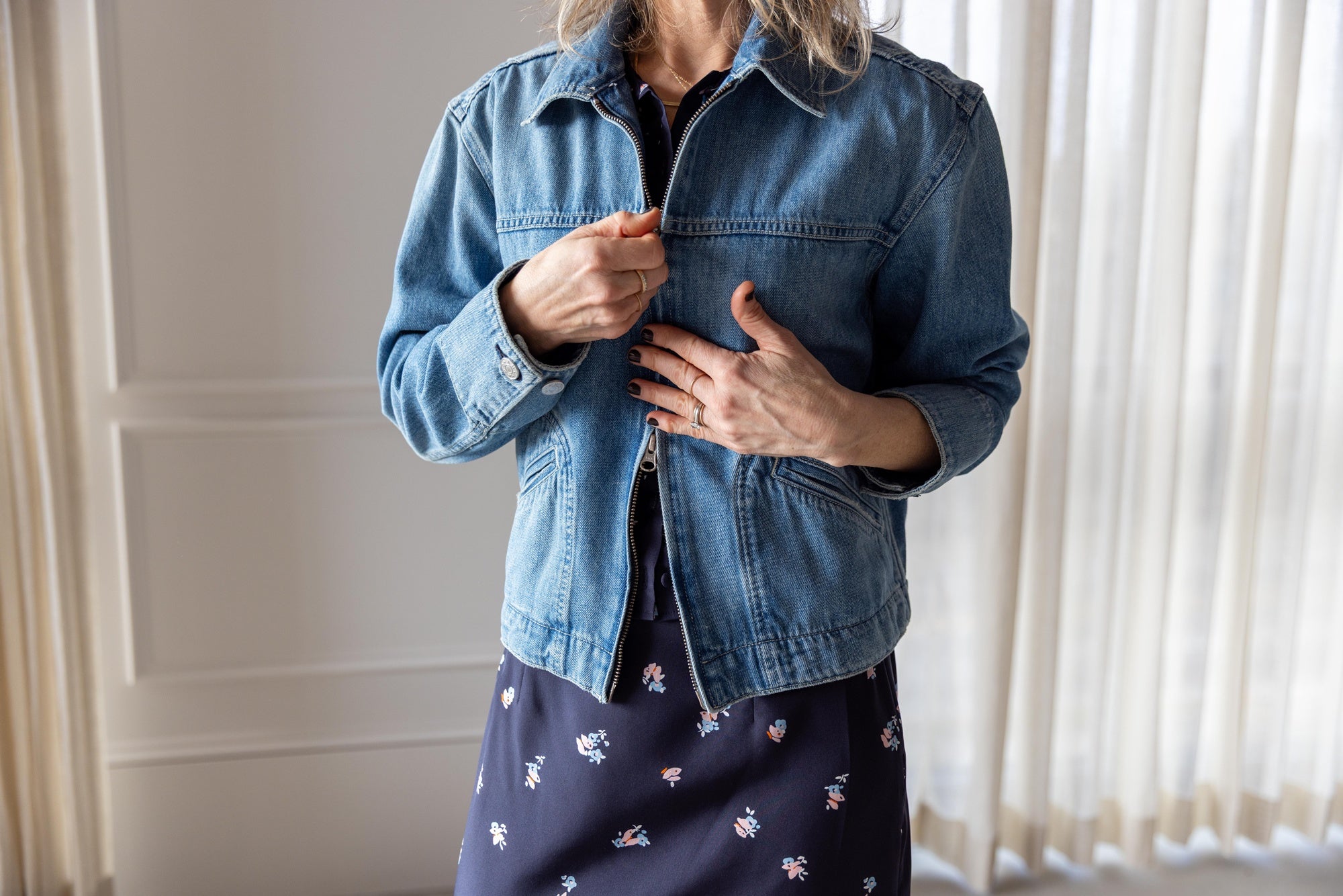 image of a woman wearing the Amo Mandy Denim Jacket