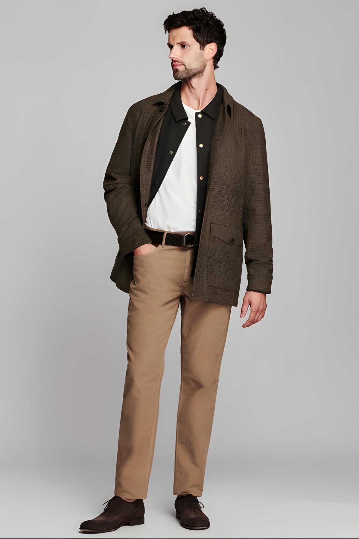 Billy Reid Bennet Overcoat Houndstooth Brown