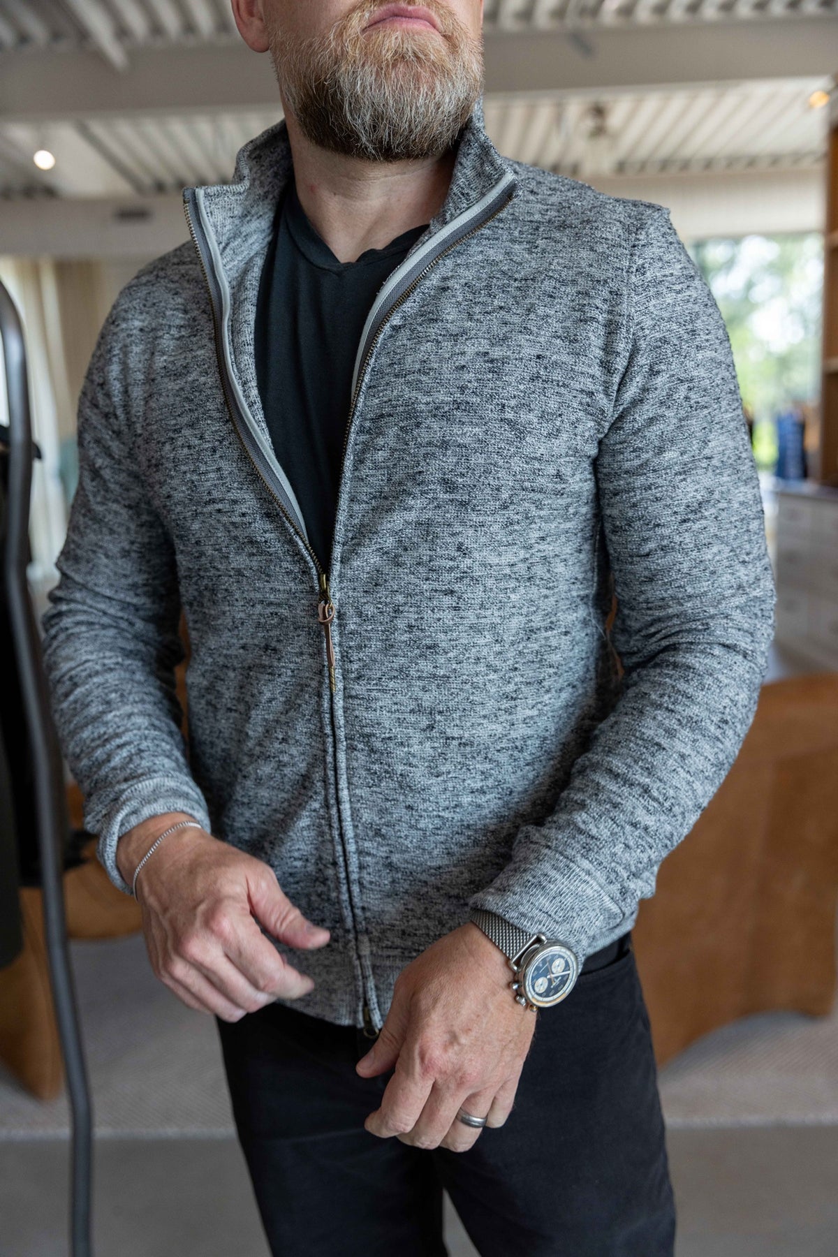 Billy Reid Numajiri Marled Slub Track Jacket