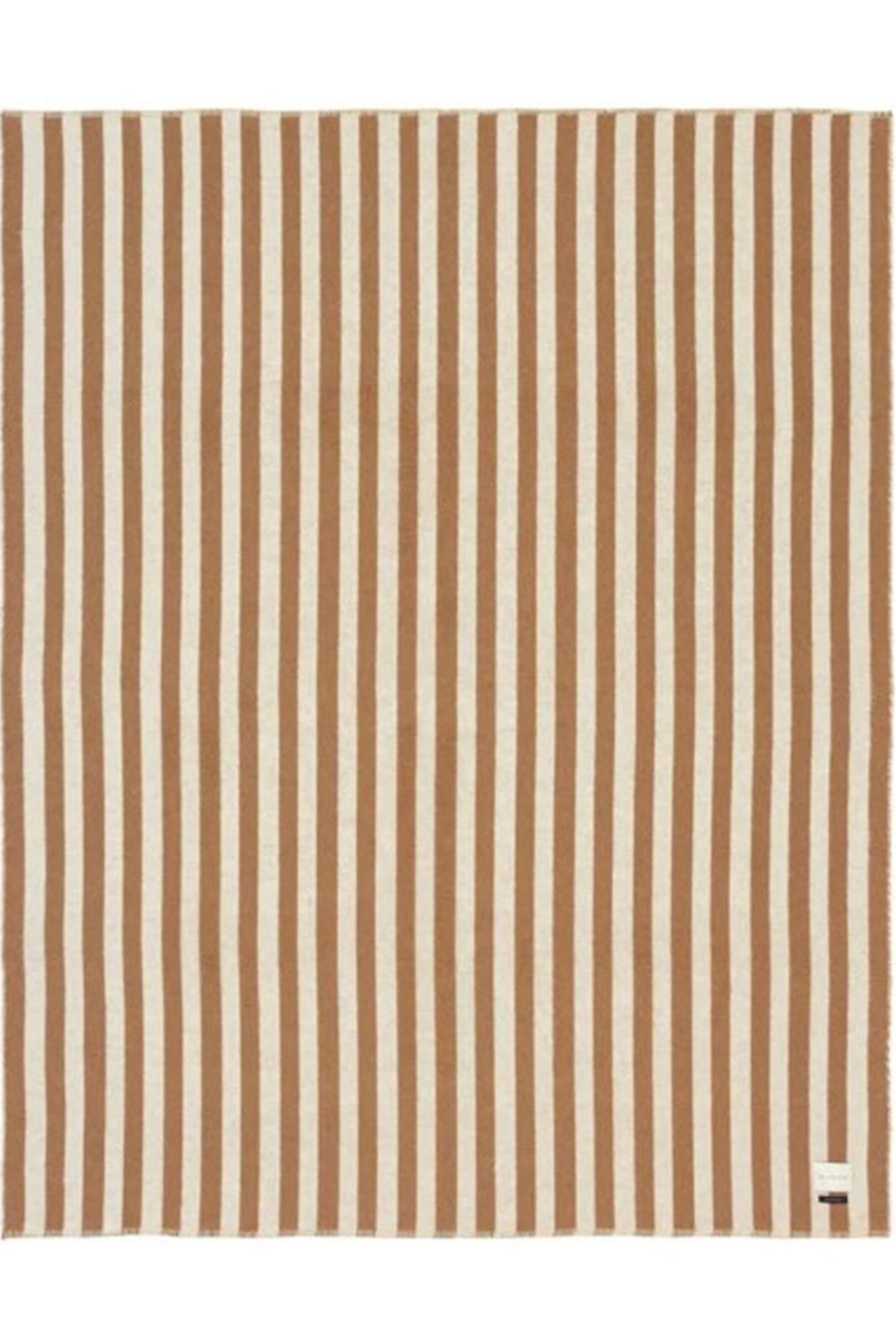 Fabric with brown vertical stripes on a white background