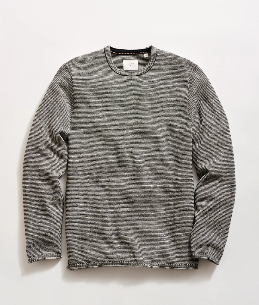 Billy Reid Tuck Stripe Crew Black