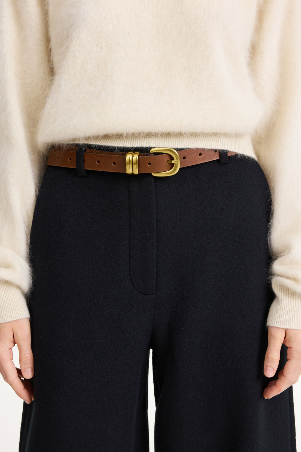 by Malene Birger Zoilo Belt, Dark Brown/Gold