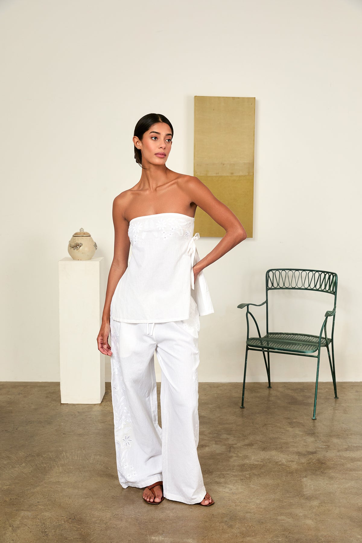 model wearing ciao lucia ermano pant sebastian top